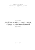 Korištenje JavaScript i jQuery jezika za izradu interaktivnog udžbenika