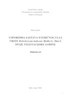 Usporedba sastava eteričnog ulja vrste Helichrysum italicum (Roth) G. Don u dvije vegetacijske godine