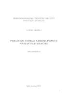 Paradoksi teorije vjerojatnosti u nastavi matematike