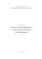 Opipljivo programiranje u poučavanju početnog programiranja