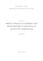 Mrežna aplikacija za rezervaciju hotelskih soba utemeljena na ASP.NET MVC tehnologiji