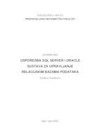 Usporedba SQL server i Oracle sustava za upravljanje relacijskim bazama podataka