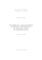 Numerical and machine learning methods in automatic text summarization