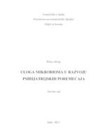 Uloga mikrobioma u razvoju psihijatrijskih poremećaja