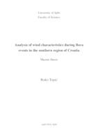 Analysis of wind characteristics during Bora events in the southern region of Croatia