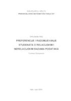 Preferencije i razumijevanje studenata o relacijskim i nerelacijskim bazama podataka