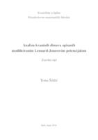 Analiza kvantnih dimera opisanih modificiranim Lennard-Jonesovim potencijalom