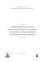 Fenomenografska analiza percepcije studenata o ciljevima i iskustvima u učenju objektno orijentiranog programiranja