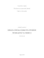 Izrada edukacijske platforme temeljene na MERN-u