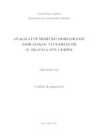 Analiza i numeričko modeliranje jadranskog tsunamija od 15. travnja 1979. godine