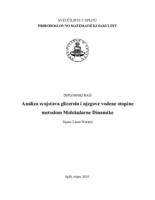 Analiza svojstava glicerola i njegove vodene otopine metodom Molekularne Dinamike