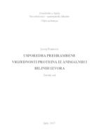 Usporedba prehrambene vrijednosti proteina iz animalnih i biljnih izvora