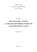 Fitocenološka analiza As. Ostryo- Quercetum virgilianae Trinajstić 1987 u široj okolici Radošića, Lećevica