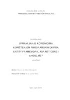 UPRAVLJANJE KORISNICIMA KORIŠTENJEM PROGRAMSKIH OKVIRA ENTITY FRAMEWORK, ASP.NET CORE I ANGULAR 7