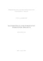 prikaz prve stranice dokumenta Alogoritmi za faktorizaciju prirodnih brojeva