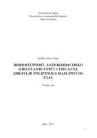 prikaz prve stranice dokumenta Biodostupnost, antioksidacijsko djelovanje i opći utjecaj na zdravlje polifenola maslinovog ulja
