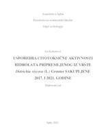 prikaz prve stranice dokumenta Usporedba citotoksične aktivnosti hidrolata pripremljenog iz vrste Dittrichia viscosa (L.) Greuter sakupljene 2017. i 2021. godine    