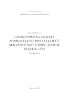 prikaz prve stranice dokumenta Citogenomska analiza minisatelitne ponavljajuće sekvence Sat97 u rodu Allium, sekcije Cepa