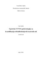 prikaz prve stranice dokumenta Upotreba UV/VIS spektroskopije za kvantifikaciju trifenilfosfonijevih kvaternih soli