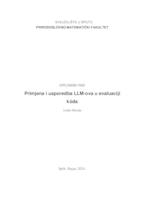 prikaz prve stranice dokumenta Primjena i usporedba LLM-ova u evaluaciji kôda