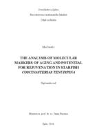 prikaz prve stranice dokumenta The analysis of molecular markes of aging and potential for rejuvenation in starfish Coscinasterias tenuispina