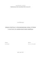 prikaz prve stranice dokumenta Izrada portala o programskom jeziku Python u sustavu za uređivanje web sadržaja