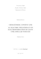 prikaz prve stranice dokumenta Cholesterol content and AC-electric field impact on electroformation of giant unilamellar vesicles